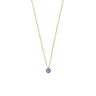 Κολιέ Senza Silver 925 Gold Plated, Ματάκι μπλε με σμάλτο
