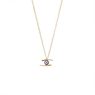 Κολιέ Senza Silver 925 Gold Plated, Ματάκι