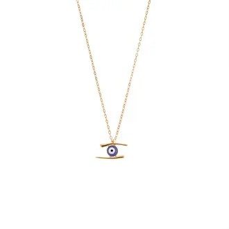 Κολιέ Senza Silver 925 Gold Plated, Ματάκι