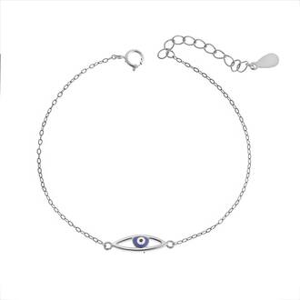 Βραχιόλι Senza Silver 925, μάτι μπλε