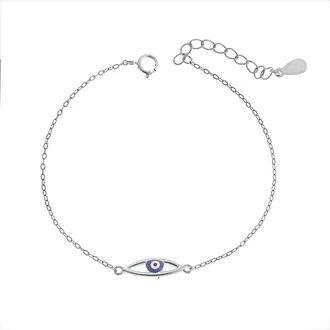 Βραχιόλι Senza Silver 925, μάτι μπλε