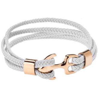 Βραχιόλι Senza Men&#039;s Steel White Leather Strap