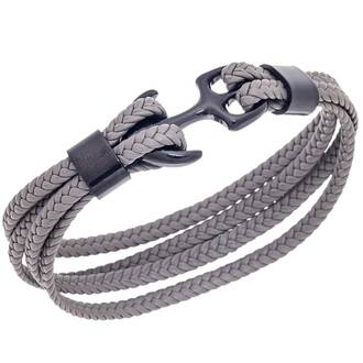Βραχιόλι Senza Men&#039;s Steel Grey Leather Strap