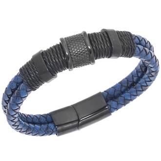 Βραχιόλι Senza Men&#039;s Steel Leather Strap