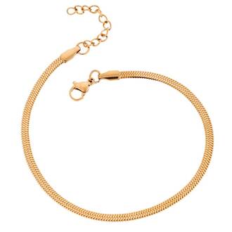 Αλυσίδα Ποδιού Φίδι SΕΝΖΑ Gold Stainless Steel 4mm-19+3cm Extension