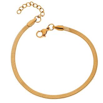 Αλυσίδα Χεριού Φίδι SΕΝΖΑ Gold Stainless Steel 4mm-17+3cm Extension