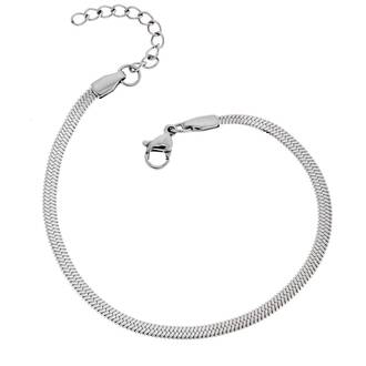 Αλυσίδα Χεριού Φίδι SΕΝΖΑ Silver Stainless Steel 4mm-17+3cm Extension