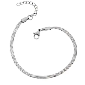 Αλυσίδα Χεριού Φίδι SΕΝΖΑ Silver Stainless Steel 4mm-17+3cm Extension