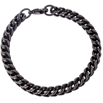 Βραχιόλι Senza Men&#039;s Black Stainless Steel