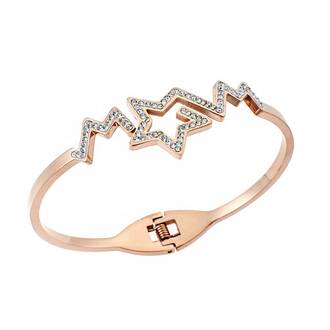 Βραχιόλι SENZA Χειροπέδα Με Αστέρι Rose Gold Plated Stainless Steel