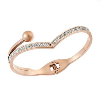 Βραχιόλι SENZA Χειροπέδα Rose Gold Plated Stainless Steel