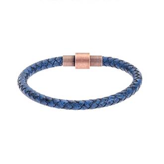 Βραχιόλι Senza Men&#039;s Steel Blue Leather Strap