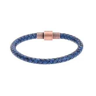 Βραχιόλι Senza Men&#039;s Steel Blue Leather Strap