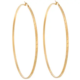 Σκουλαρίκια Κρίκοι SENZA Gold Plated Steel 9.5 cm