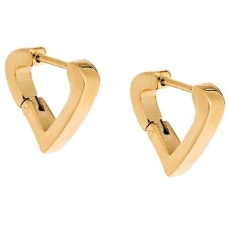 Σκουλαρίκια Κρίκοι Καρδιά SENZA Gold Plated Steel 1.4 cm