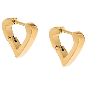 Σκουλαρίκια Κρίκοι Καρδιά SENZA Gold Plated Steel 1.4 cm