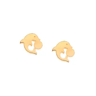 Σκουλαρίκια Γυναικεία SENZA Gold Plated Steel με δελφίνι