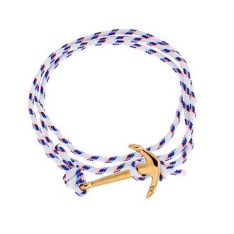 Βραχιόλι Senza Men's Steel Gold Plated κορδόνι με άγκυρα