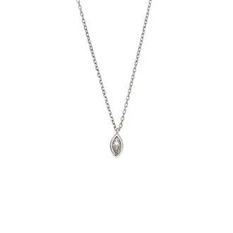 Μενταγιόν Senza Silver 925, φύλλο με διάφανο ζιργκόν