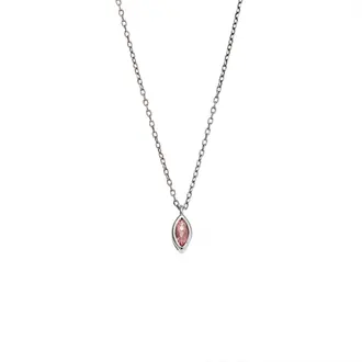 Μενταγιόν Senza Silver 925, φύλλο με ροζ ζιργκόν
