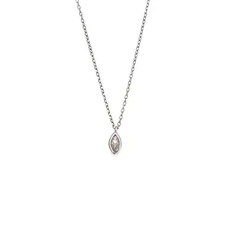 Μενταγιόν Senza Silver 925, φύλλο με διάφανο ζιργκόν