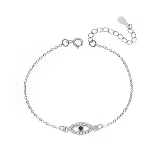 Βραχιόλι Senza Silver 925, ματάκι με ζιργκόν