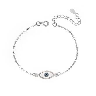 Βραχιόλι Senza Silver 925,ματάκι με σμάλτο