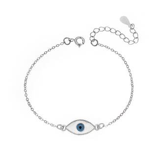 Βραχιόλι Senza Silver 925, ματάκι με σμάλτο