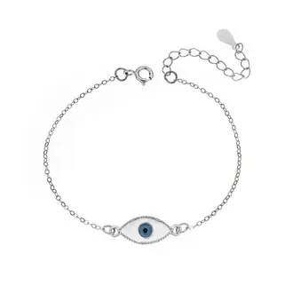 Βραχιόλι Senza Silver 925, ματάκι με σμάλτο