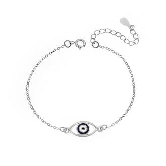Βραχιόλι Senza Silver 925, ματάκι με σμάλτο