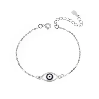 Βραχιόλι Senza Silver 925, ματάκι με σμάλτο