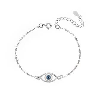 Βραχιόλι Senza Silver 925, ματάκι με σμάλτο