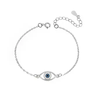 Βραχιόλι Senza Silver 925, ματάκι με σμάλτο
