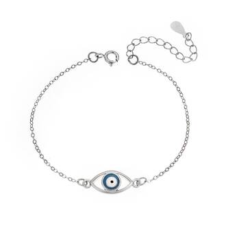 Βραχιόλι Senza Silver 925, ματάκι με σμάλτο