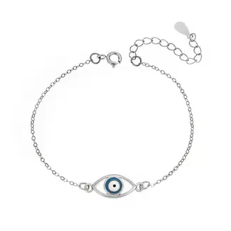 Βραχιόλι Senza Silver 925, ματάκι με σμάλτο