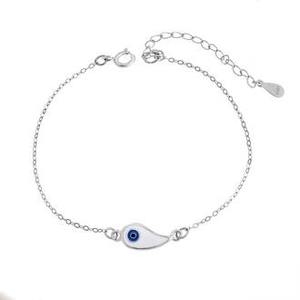 Βραχιόλι Senza Silver 925, επιχρυσωμένο Ματάκι λαχούρι με σμάλτο
