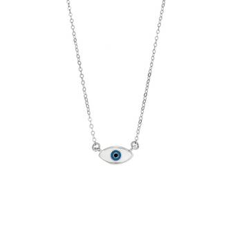 Κολιέ Senza Silver 925, Ματάκι με σμάλτο