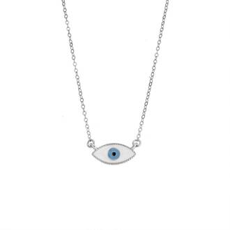 Κολιέ Senza Silver 925, Ματάκι με σμάλτο
