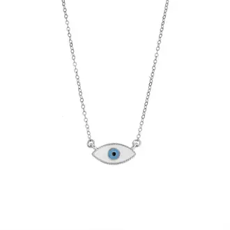Κολιέ Senza Silver 925, Ματάκι με σμάλτο
