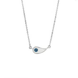 Κολιέ Senza Silver 925, Ματάκι λαχούρι με σμάλτο