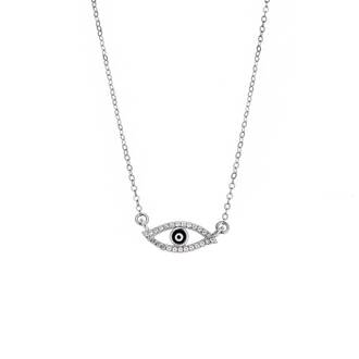 Κολιέ Senza Silver 925, Ματάκι με ζιργκόν