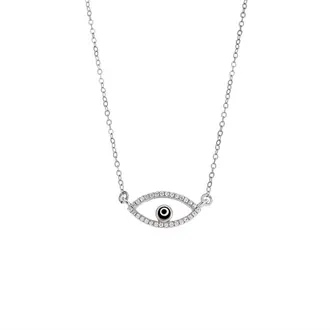 Κολιέ Senza Silver 925, Ματάκι με ζιργκόν