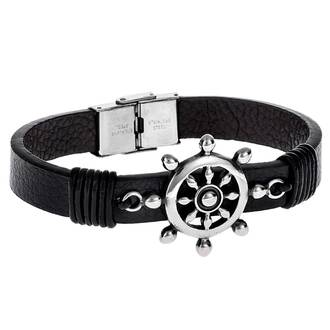 Βραχιόλι Senza Men&#039;s Steel Leather Strap