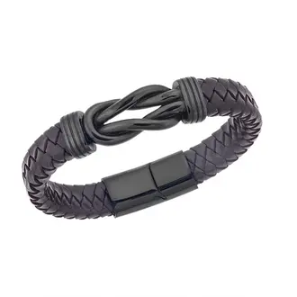Βραχιόλι Senza Men&#039;s Steel Leather Strap