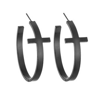 Σκουλαρίκια SENZA Steel Black Plated