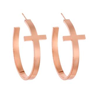 Σκουλαρίκια SENZA Steel Rose Gold Plated