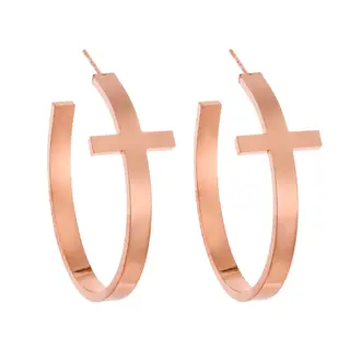 Σκουλαρίκια SENZA Steel Rose Gold Plated