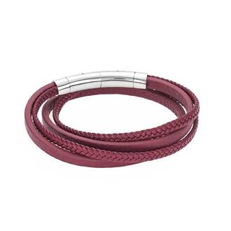 Βραχιόλι Senza Men&#039;s Steel Leather Strap