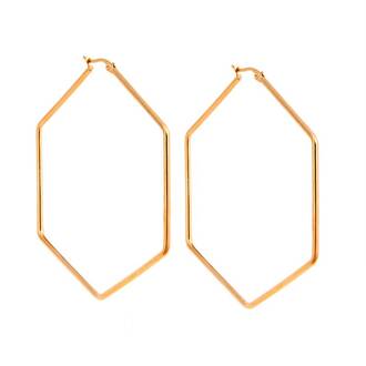 Σκουλαρίκια Senza Steel 6 cm Gold Plated