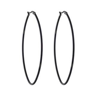 Σκουλαρίκια Senza Steel 7X5 cm Black Plated